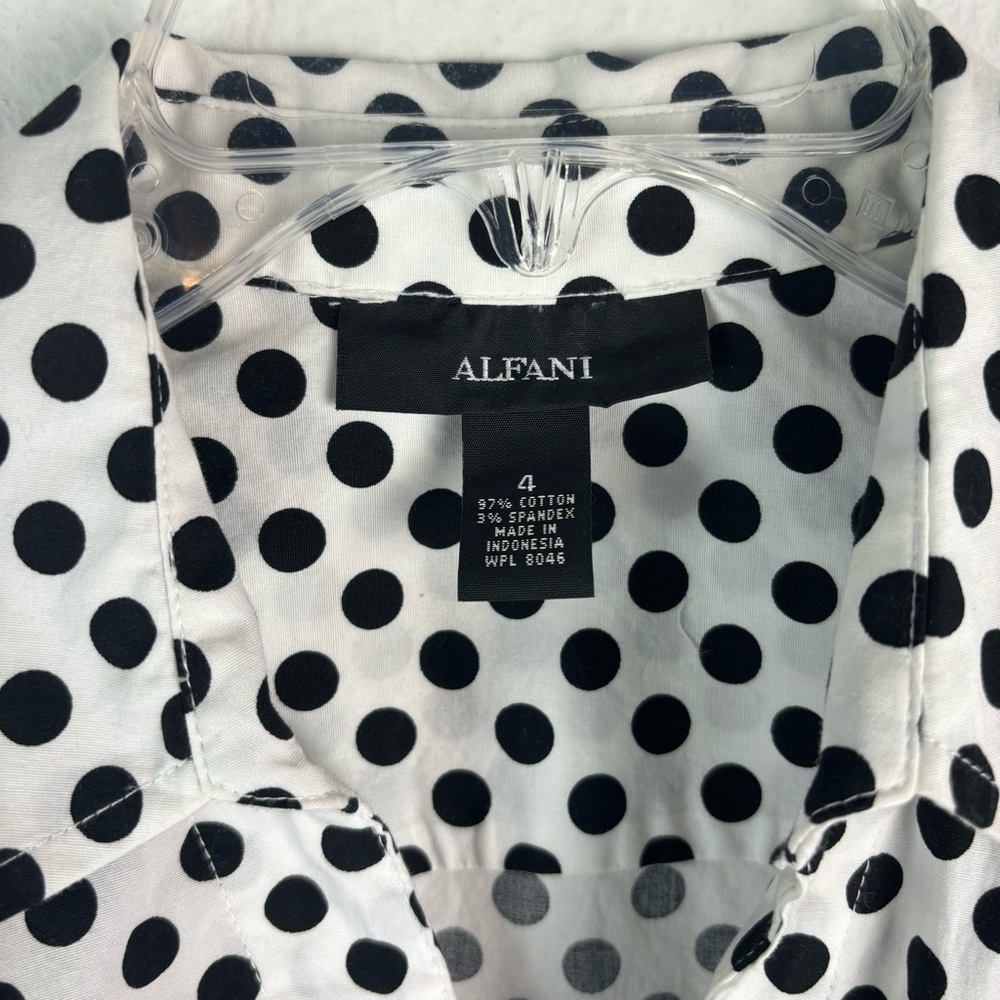 Alfani black and white polka dot top - Picture 2 of 3